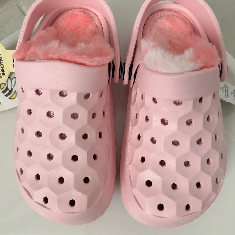 Joybees Varsity Lined Pink Clogs Size 8